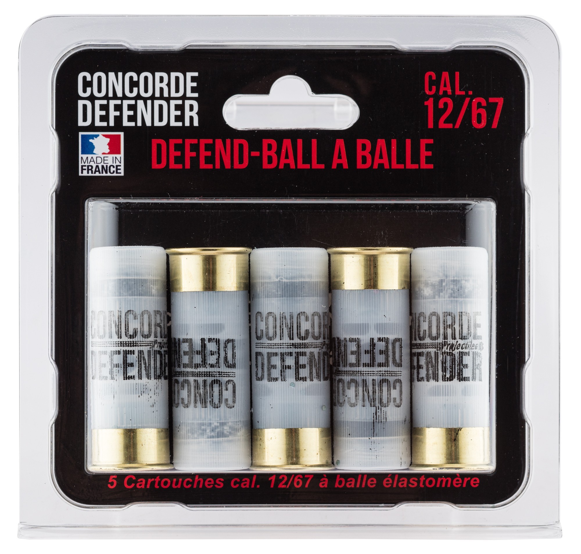 Munition Cal 12/67 Concorde Defender Balle Elastomere...