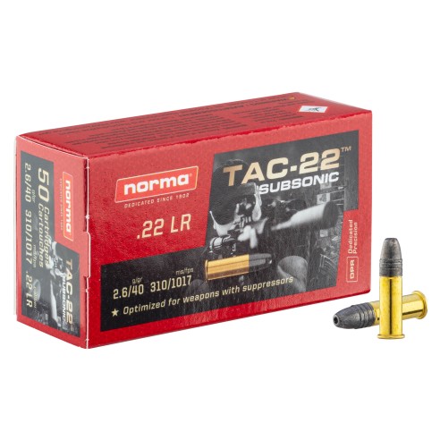 Munition 22Lr Subsonic 40Gr Tete Creuse Norma...