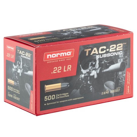 Munition 22Lr Subsonic 40Gr Tete Creuse Norma Bte/500