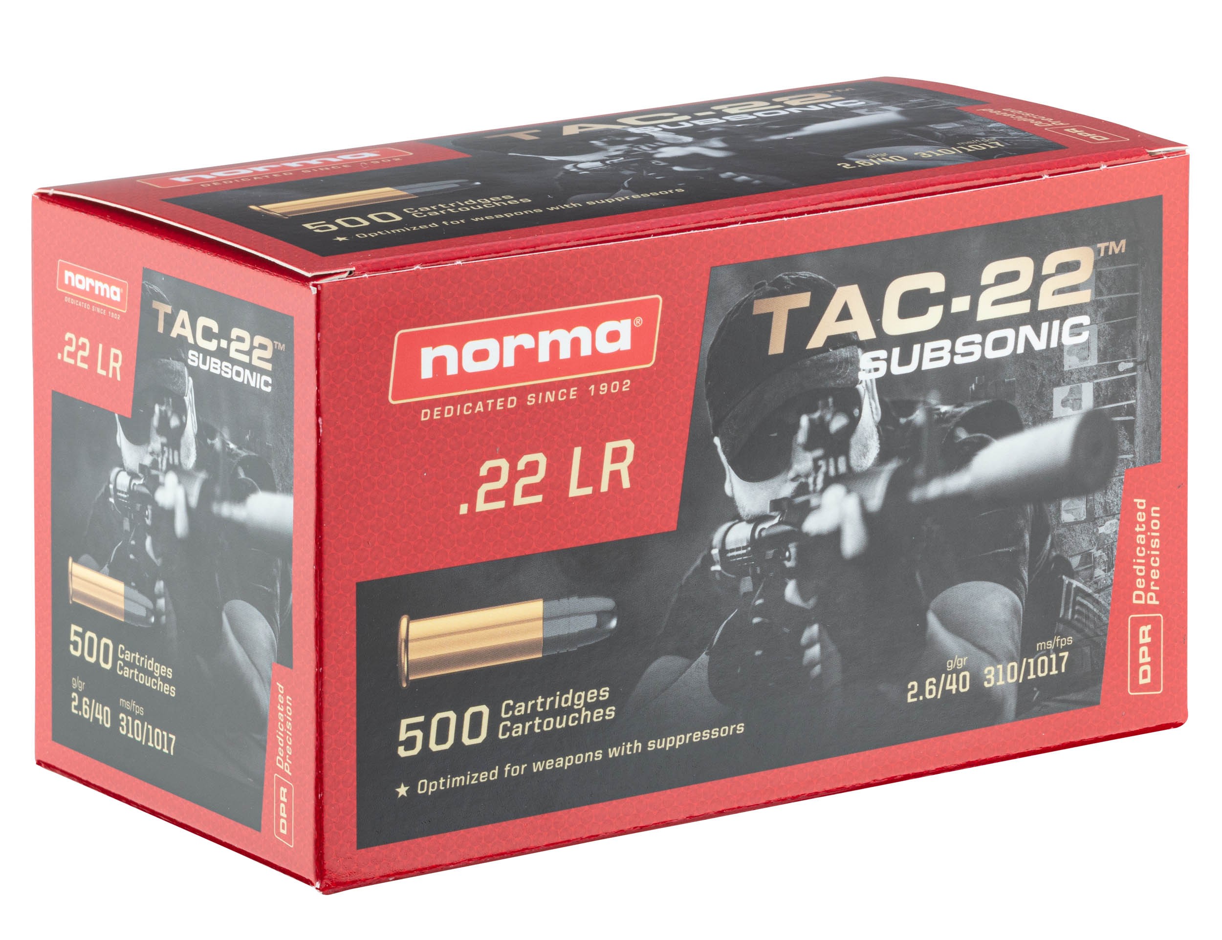 Munition 22Lr Subsonic 40Gr Tete Creuse Norma Bte/500